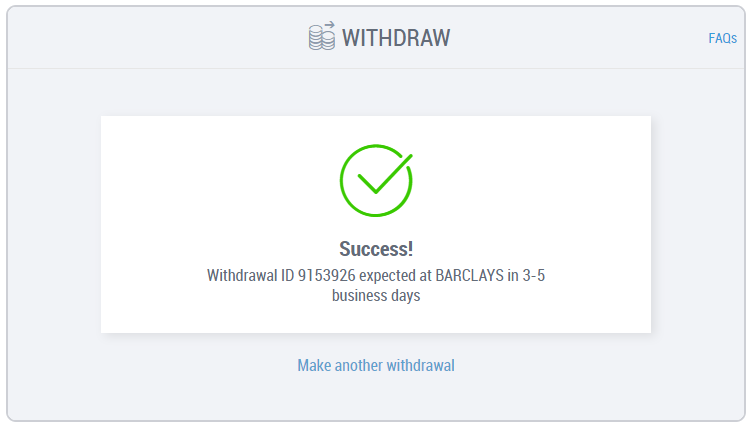Withdraw success